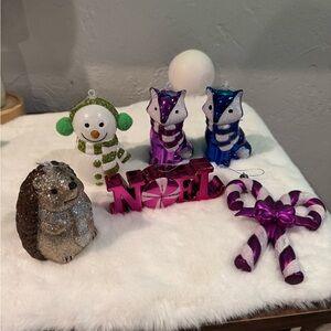 Set of 6 glitter ornaments